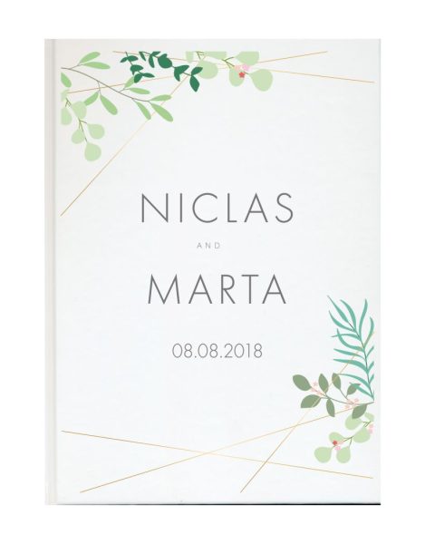 Personalisiertes Gästebuch für Ihre Hochzeit Geometrisch Blätter