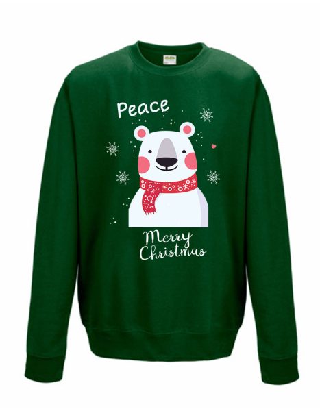 Sweatshirt Shirt Pullover Pulli Unisex Weihnachten Winter Bär
