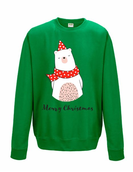 Sweatshirt Shirt Pullover Pulli Unisex Weihnachten Winter Eisbär