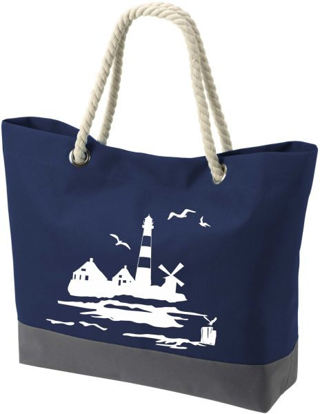 Shopper Bag Einkaufstasche Maritim Nautical Leuchtturm
