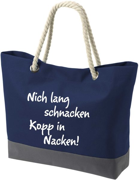 Shopper Bag Einkaufstasche Maritim Nautical Nich schnacken