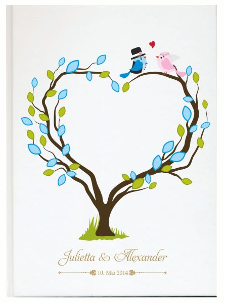 Personalisiertes Gästebuch für Ihre Hochzeit Herzranke