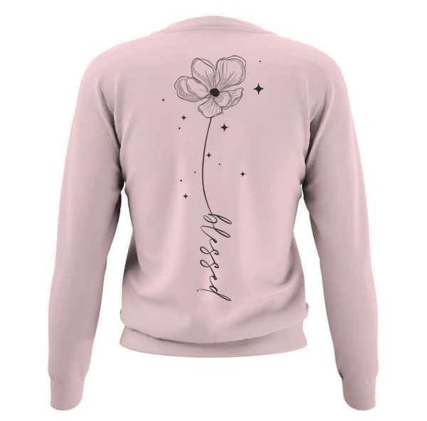 Personalisiertes Sweatshirt Shirt Pullover Unisex Sweater Fineline Tattoo Flower Blüte mit Sterne